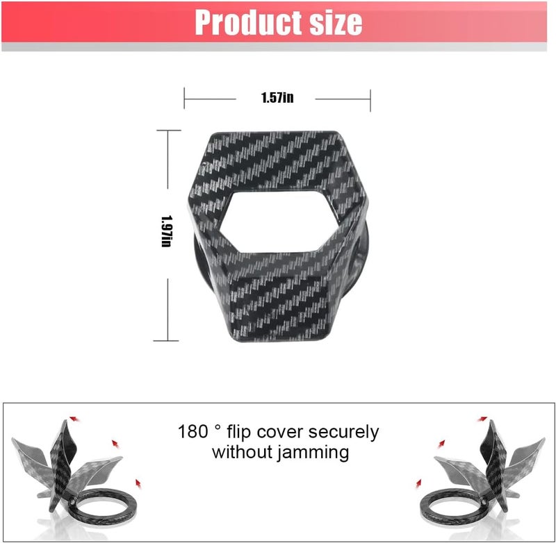 GLSOWEE Car Engine Start/Stop Button Cover, Zinc Alloy Car Push Button Start Cover Car Power Control Trim, Universal Key Ignition Switch Protective Cover for Cars, SUVs (Carbon Fiber) - Image 2